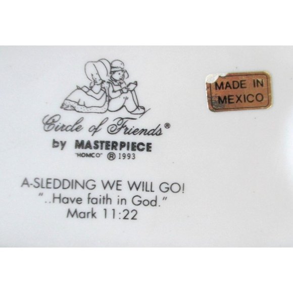 Circle of Friends Figurine A Sledding We Will Go Vintage 1993 Homco Masterpiece - Picture 6 of 6